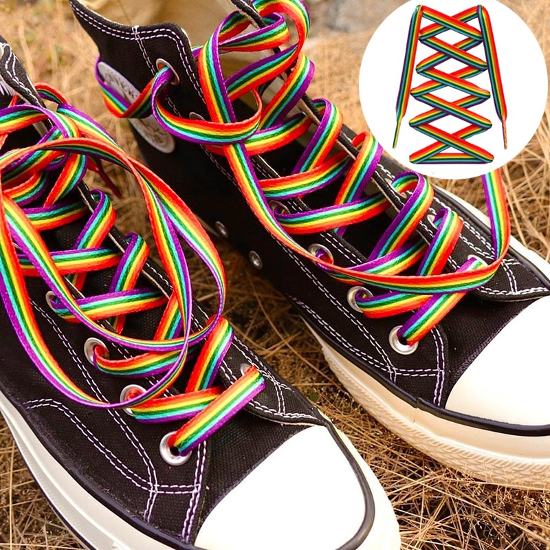 Rainbow Gradient Flat Shoelace - Lace Replacement Flat 评论和价格