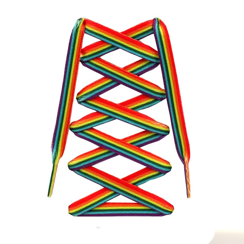 Rainbow Gradient Flat Shoelace - Lace Replacement Flat 评论和价格